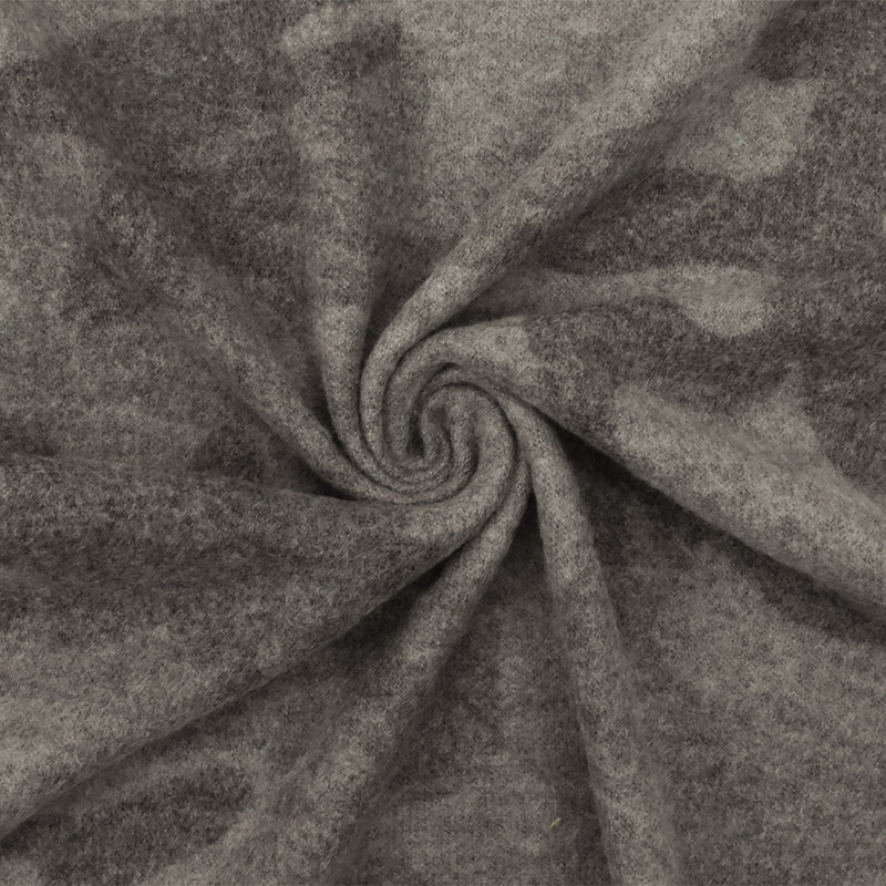Vintage Gray-Multi Camo Printed Stretch Poly Brushed Jersey Knit Fabric