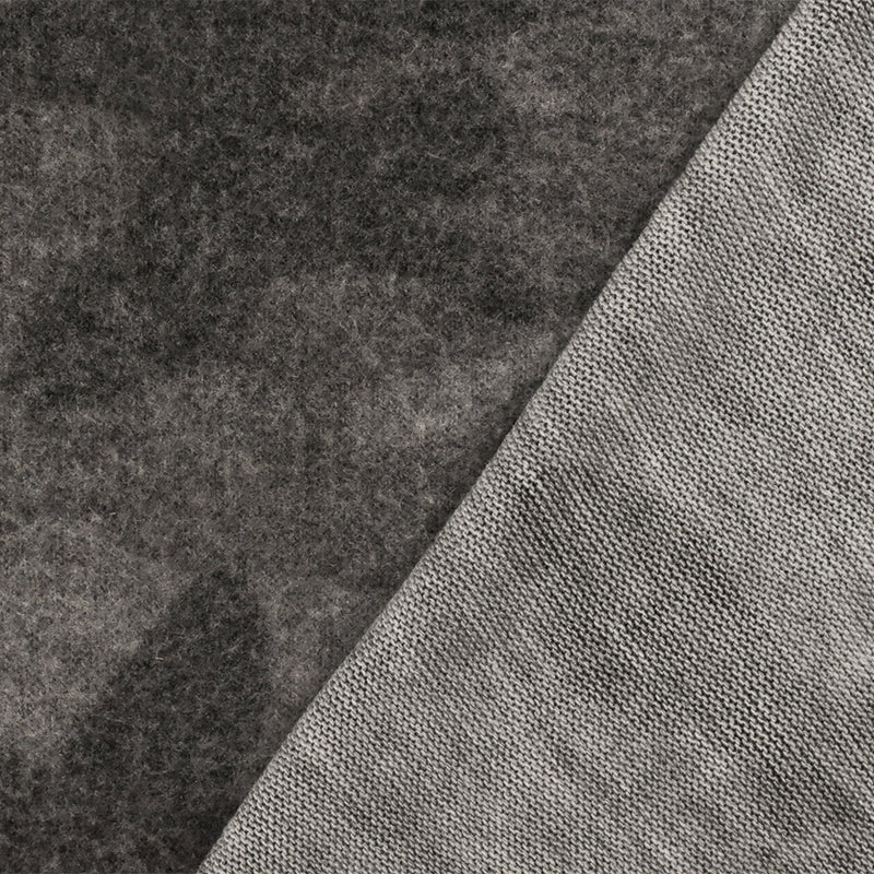 Vintage Gray-Multi Camo Printed Stretch Poly Brushed Jersey Knit Fabric