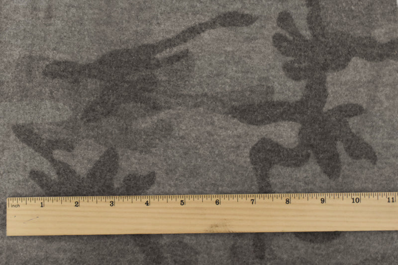 Vintage Gray-Multi Camo Printed Stretch Poly Brushed Jersey Knit Fabric