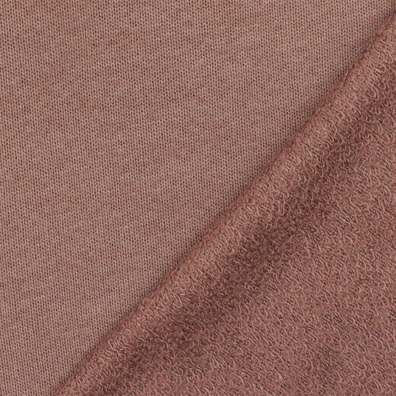 2 1/2 YD PC-Vintage Rose Pink Solid Stretch French Terry Knit Fabric
