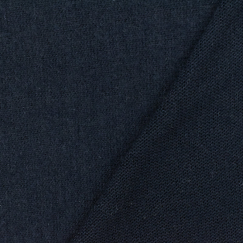 Deep Navy Solid Stretch Brushed Jersey Knit Fabric