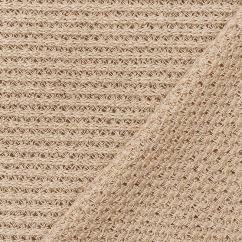 Beige Solid Stretch Poly Spandex Sweater Knit Fabric