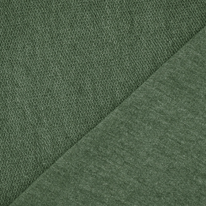 Green Poly Stretch Spandex Baby French Terry Knit Fabric