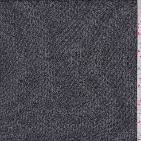 1 1/8 YD PC-Heather Gray Ribbed Sweater Knit Fabric