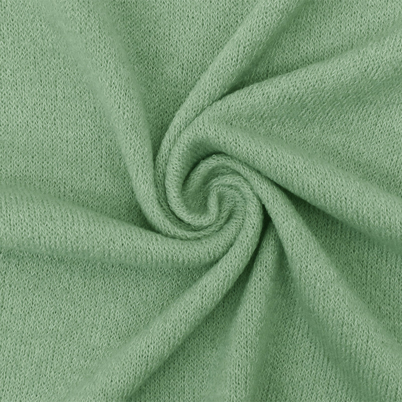 Sugar Cream Green-White Texture Stretch Poly Jersey Knit Fabric