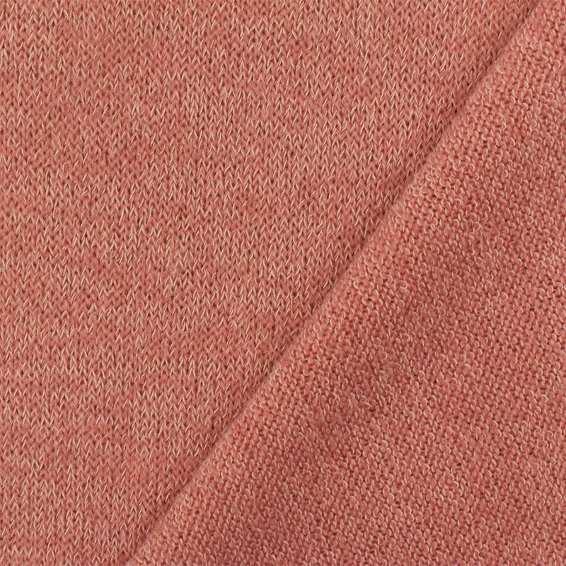 Coral Beach Pink-White Texture Stretch Poly Jersey Knit Fabric