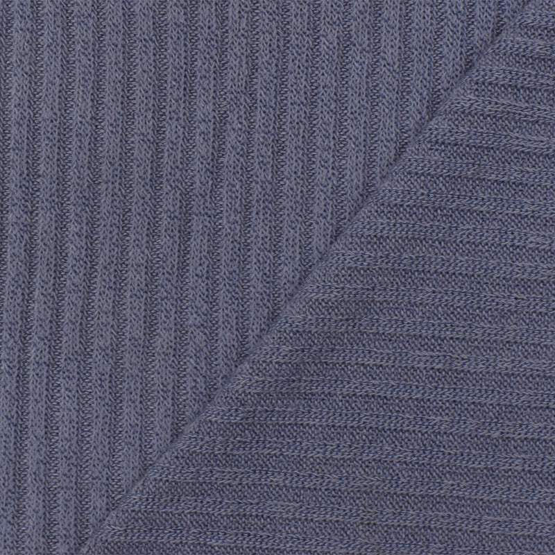 1 3/4 YD PC-Purple Solid Poly-Cotton Stretch Spandex Rib Knit Fabric