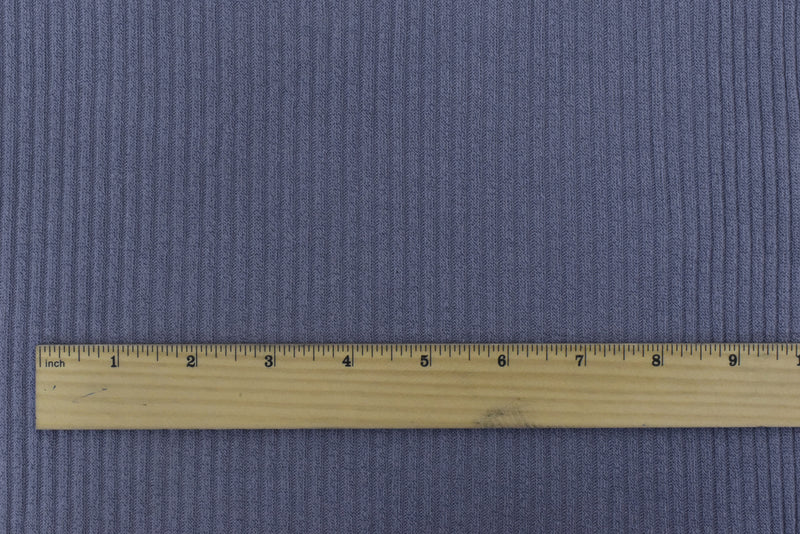 1 3/4 YD PC-Purple Solid Poly-Cotton Stretch Spandex Rib Knit Fabric