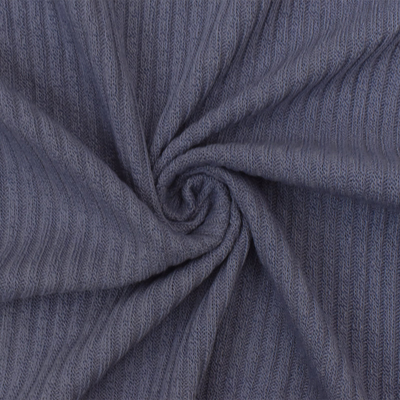 1 3/4 YD PC-Purple Solid Poly-Cotton Stretch Spandex Rib Knit Fabric