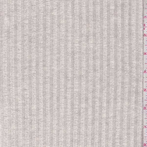 Heather Ivory Ribbed Sweater Knit Fabric