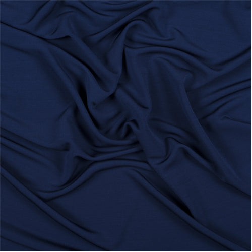 Runway Silks Navy Blue Matte Jersey Fabric - Reorderable
