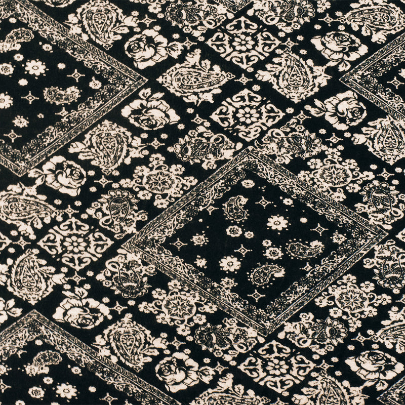 4 1/2 YD PC-Beige-Black Multi Pattern Printed Stretch Rayon Spandex Brushed Jersey Knit Fabric