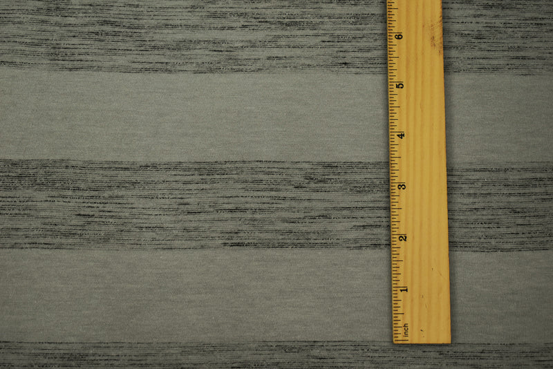 Gray-Black Cotton Stretch Spandex Texture Stripe Jersey Knit Fabric