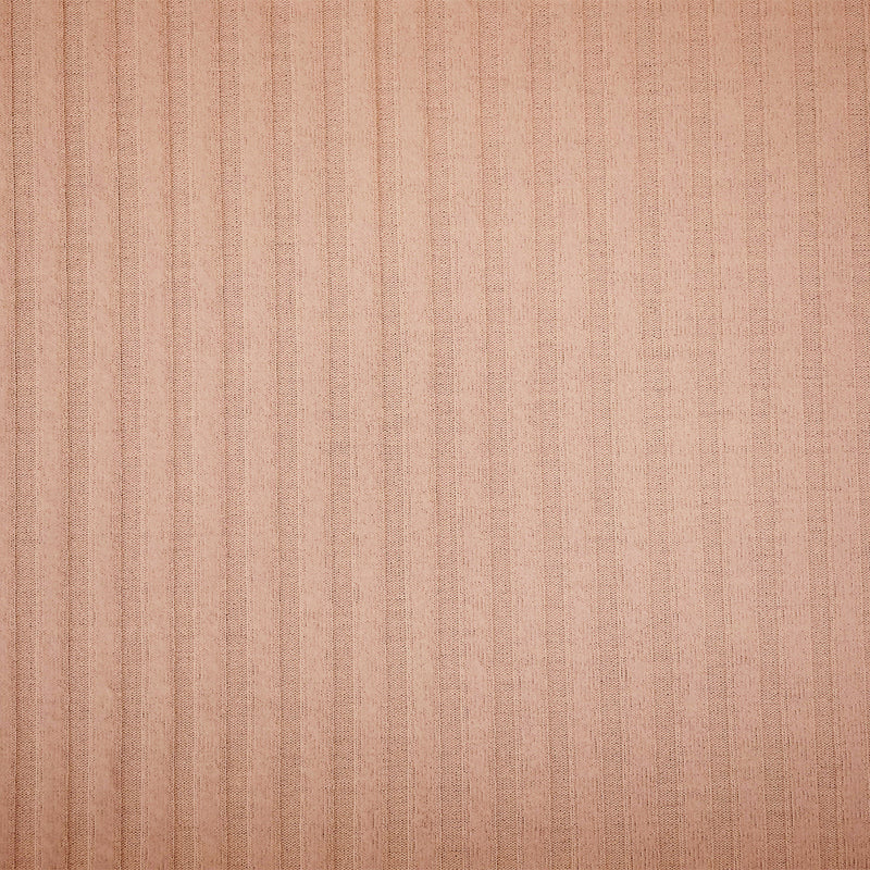 Light Orange Poly Stretch Spandex Brushed Back 5x7 Rib Knit Fabric