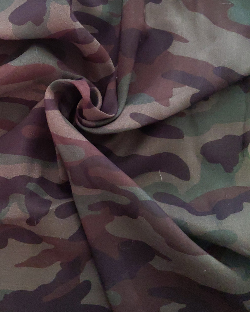Green Multi Camo Cotton Batiste Fabric