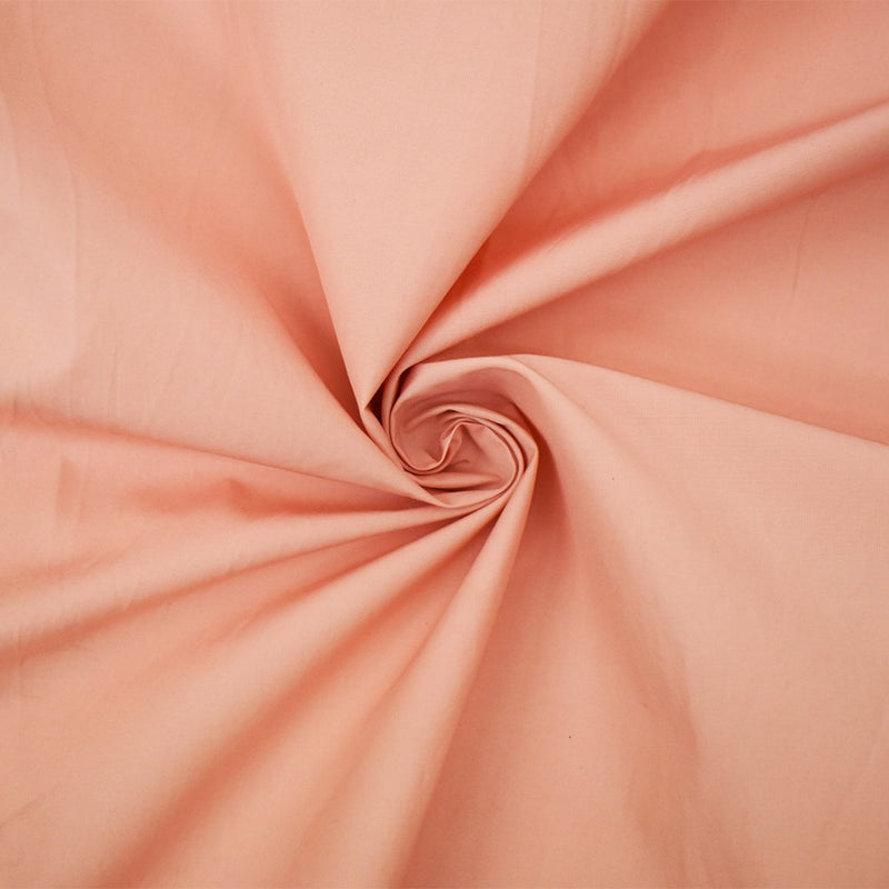 Light Peach Orange Polyester-Cotton Solid Lining Fabric