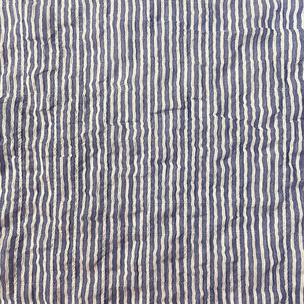Blue and White Stripe Seersucker Lawn Fabric