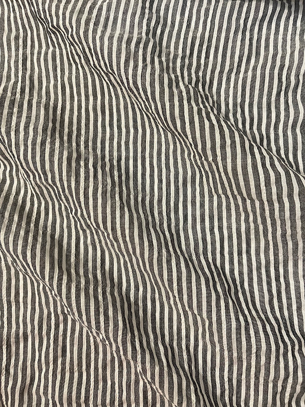 Black and White Stripe Seersucker Lawn Fabric