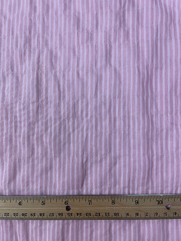 Pale Pink and White Stripe Seersucker Lawn Fabric