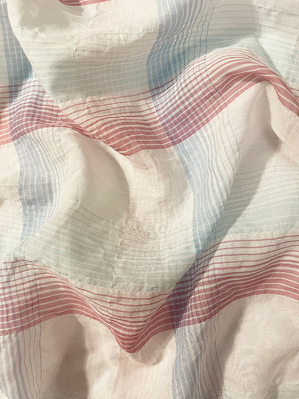 Pink Multi Plaid Print Batiste Fabric