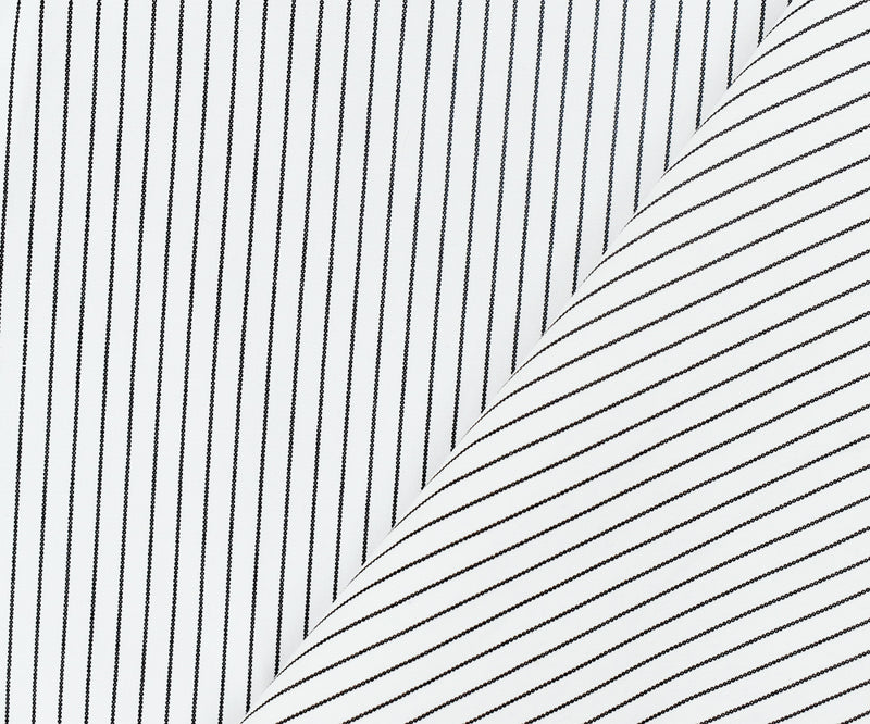 Black-White Stripe Poly Cotton Poplin Woven Fabric