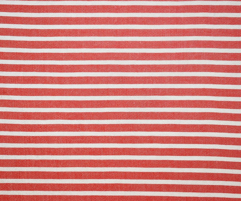 White Red Stripe Cotton-Linen Shirting Woven Fabric