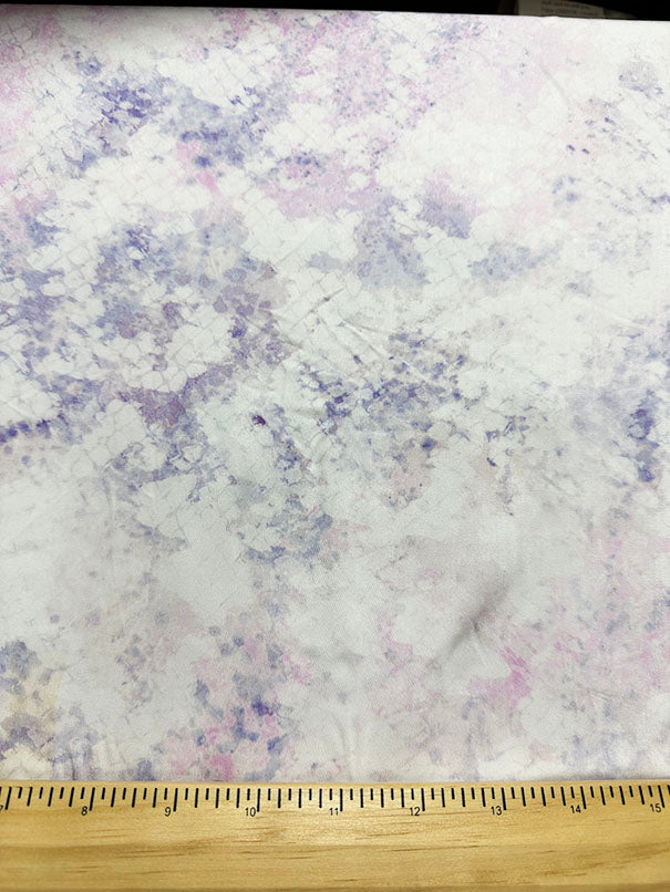 White Marble Print Rayon Satin Fabric