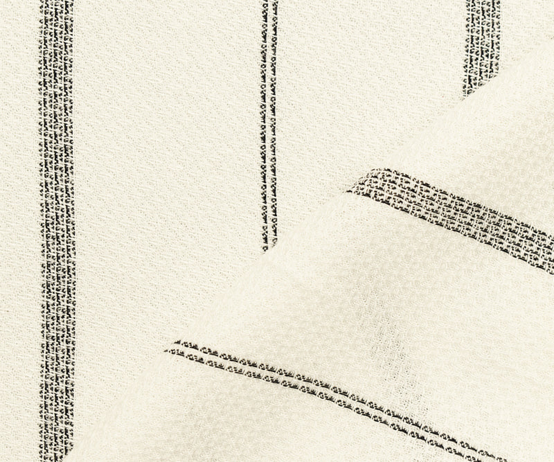 White Rayon-Cotton Famous Maker Stripe Waffle Dobby Woven Fabric