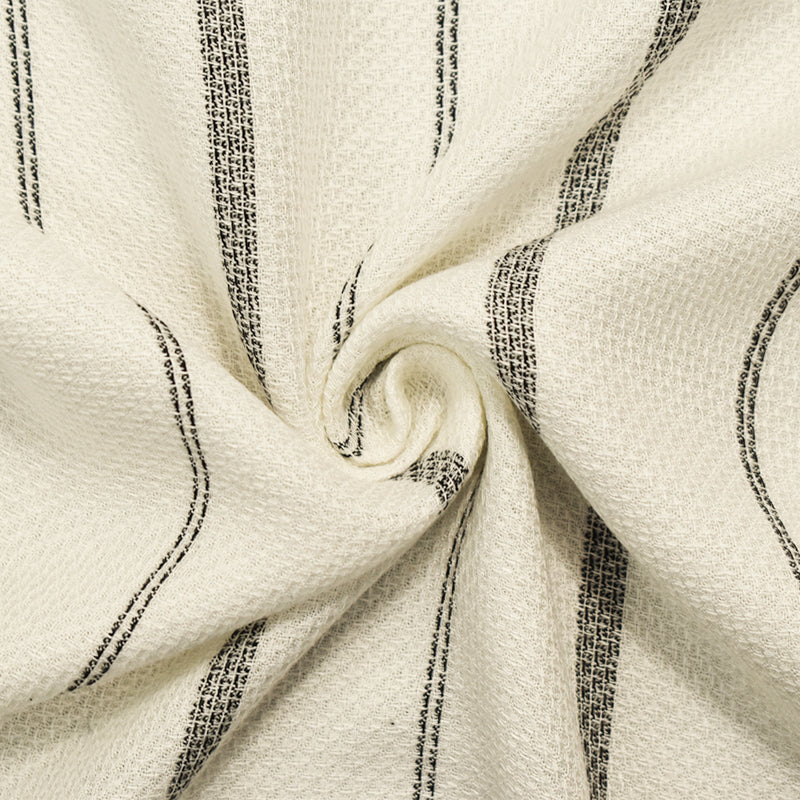 White Rayon-Cotton Famous Maker Stripe Waffle Dobby Woven Fabric