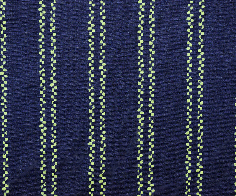Navy Rayon-Cotton Famous Maker Abstract Stripe Voile Woven Fabric