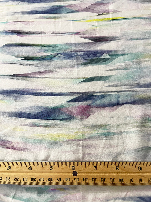 Watercolor Stripe Print Batiste Fabric