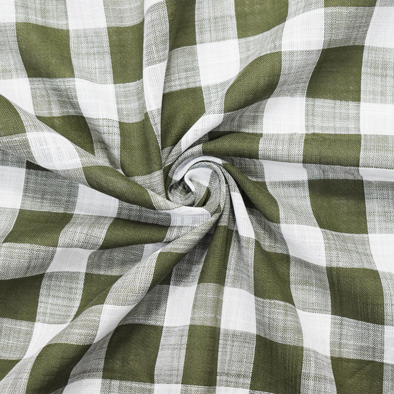 Deep Green-White Cotton Famous Maker Slub Gauze Woven Fabric