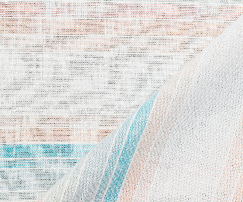 White-Pink-Multi Cotton Famous Maker Stripe Shirting Woven Fabric