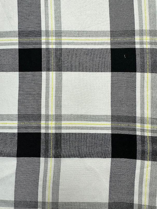 Black Multi Woven Plaid Rayon Shirting Fabric