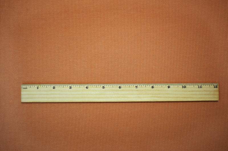 Orange Poly Blend Stretch Spandex 2X2 Rib Knit Fabric