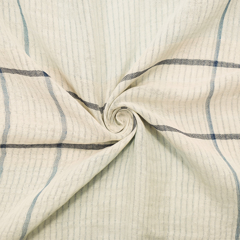 4 YD PC-Mint-Blue-Multi Famous Maker Cotton Plaid-Stripe Double Gauze Woven Fabric