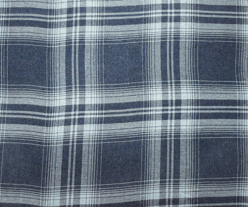 3 1/2 YD PC-Deep Blue-Multi Famous Maker Cotton Plaid Flannel Twill Woven Fabric