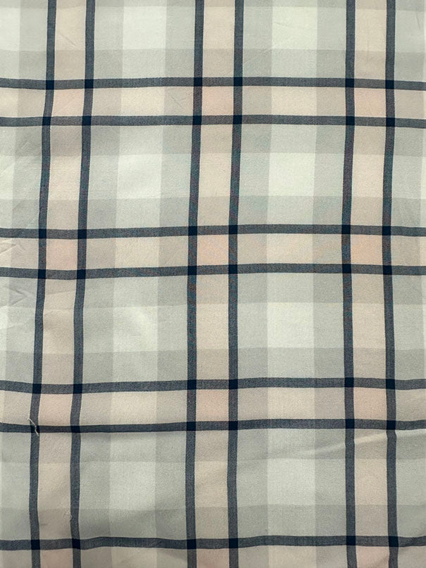 Pink Multi Plaid Print Rayon Lawn Fabric