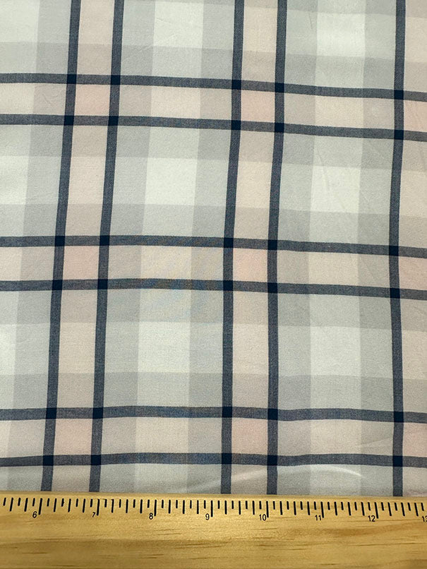Pink Multi Plaid Print Rayon Lawn Fabric