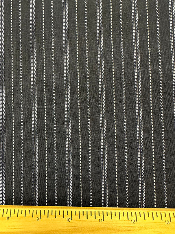 Navy Blue and White Stripe Shirting Fabric