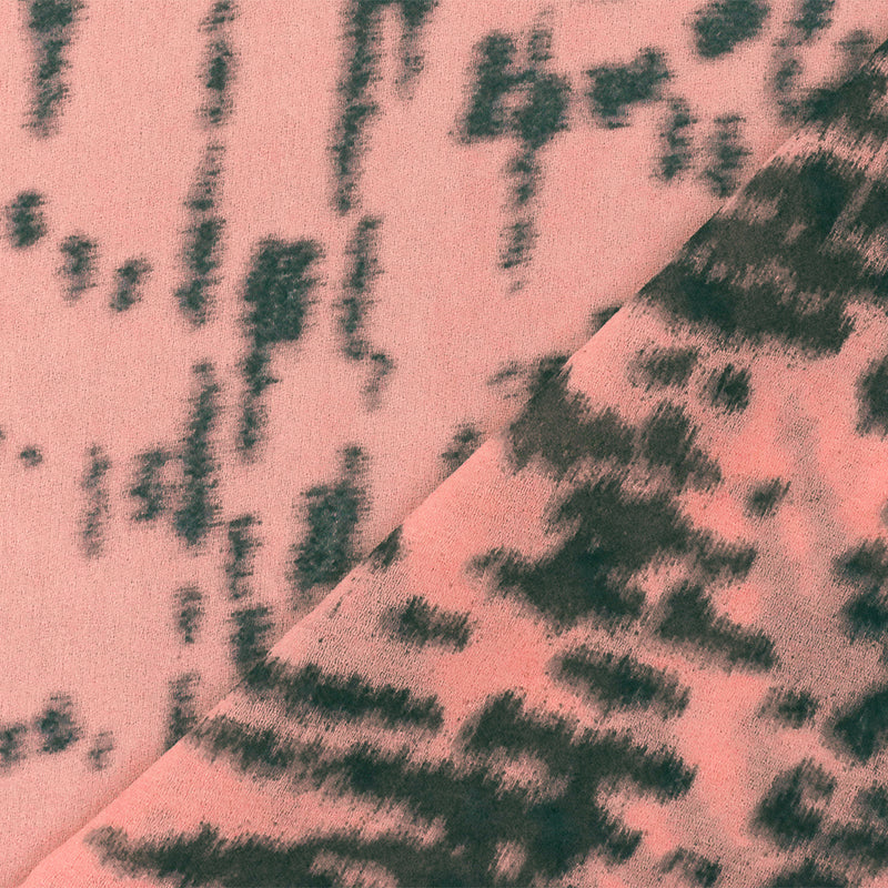 Pink-Gray Abstract Printed Poly Chiffon Woven Fabric