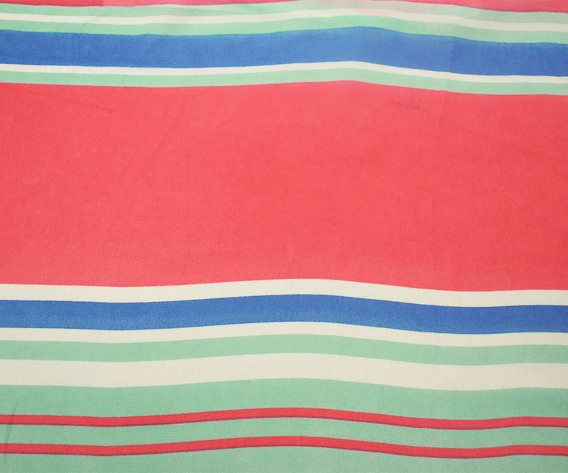 Pink-Blue-Multi Stripe Printed Poly Chiffon Woven Fabric