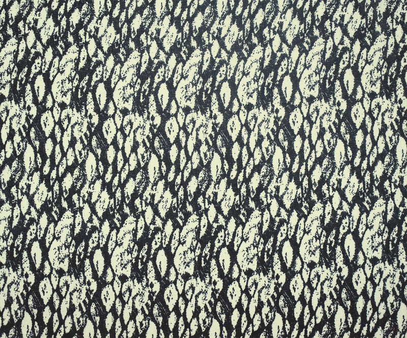 Black-Ivory Abstract Pattern Printed Poly Chiffon Woven Fabric