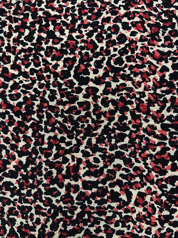 Pink Multi Cheetah Animal Print Double Georgette Fabric
