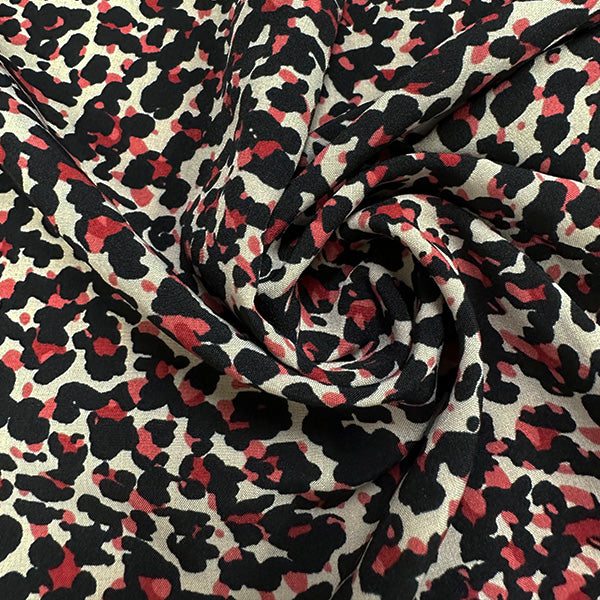 Pink Multi Cheetah Animal Print Double Georgette Fabric