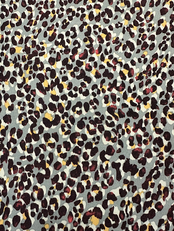 Gray Multi Cheetah Animal Print Poly Georgette Fabric