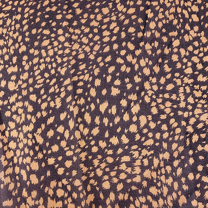 Rust and Black Brushstroke Print Chiffon Fabric
