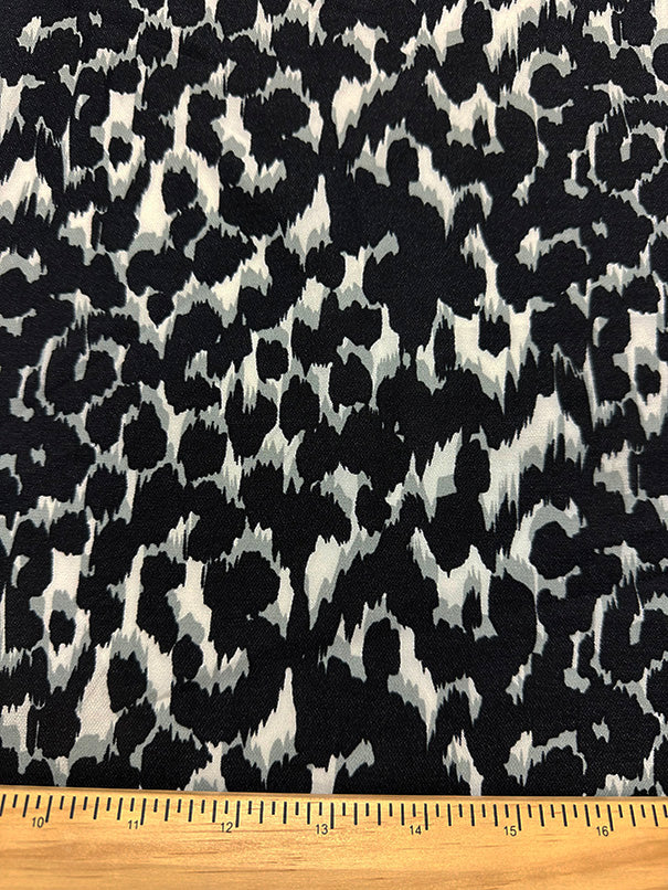 Gray Multi Print Poly Georgette Fabric