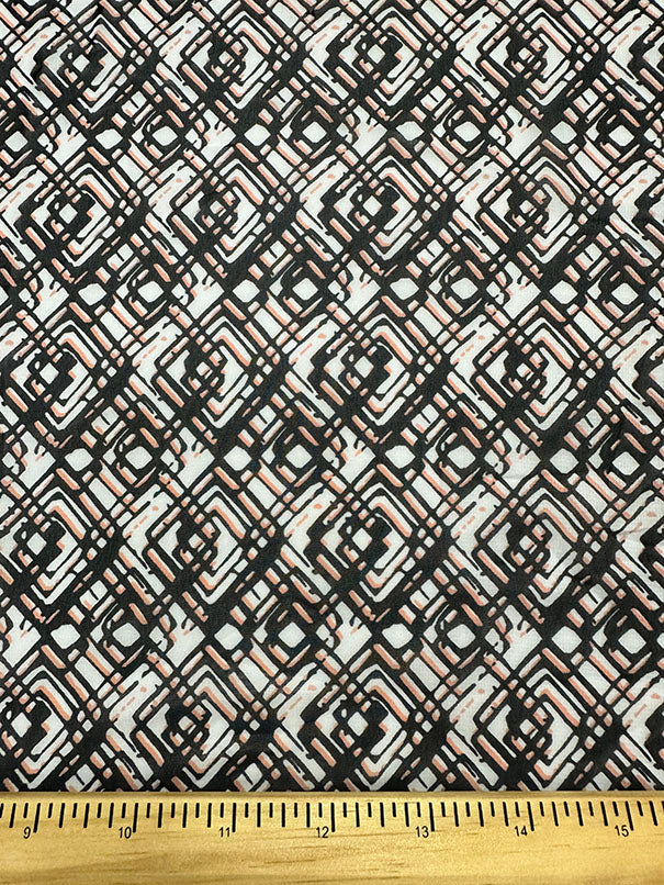 Black Diamond Poly Print Chiffon Fabric