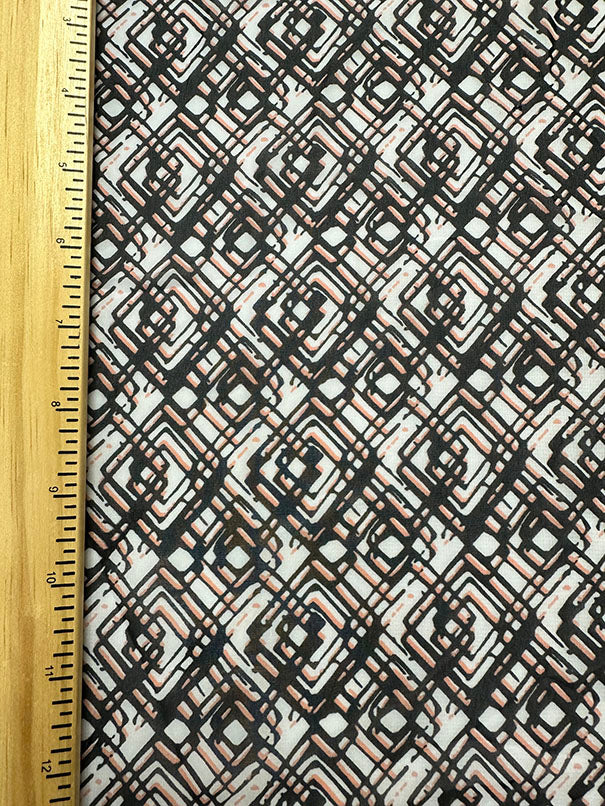 Black Diamond Poly Print Chiffon Fabric